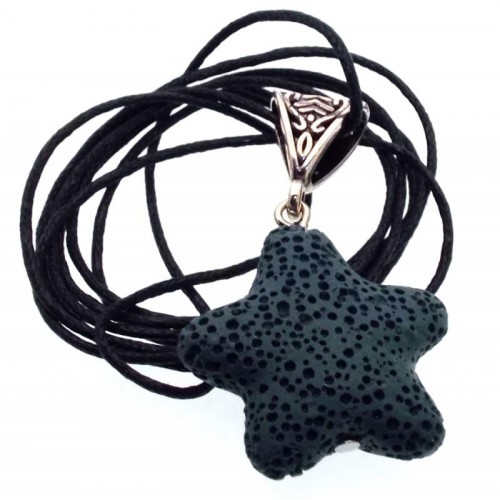 Small Natural Green Volcanic Lava Rock Star Pendant